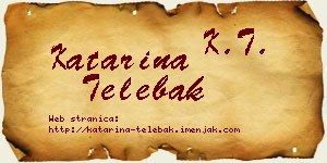 Katarina Telebak vizit kartica